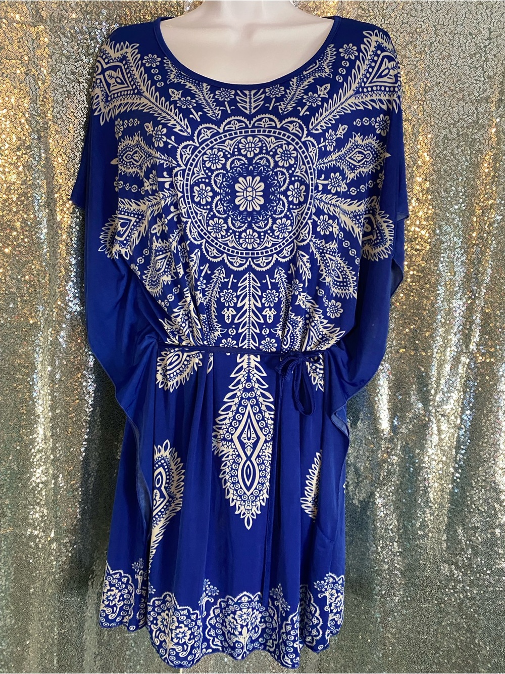 Cristinalove Royal Blue Convertible Kaftan Tunic Dress